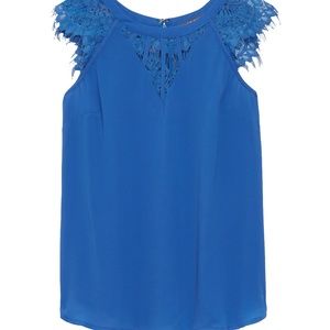 Lace Detail Cap Sleeve Blouse
